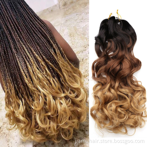 ocean wave braiding hair 20 inch wavy synthetic crochet hair french curly braids extensions blonde crochet hair french curl